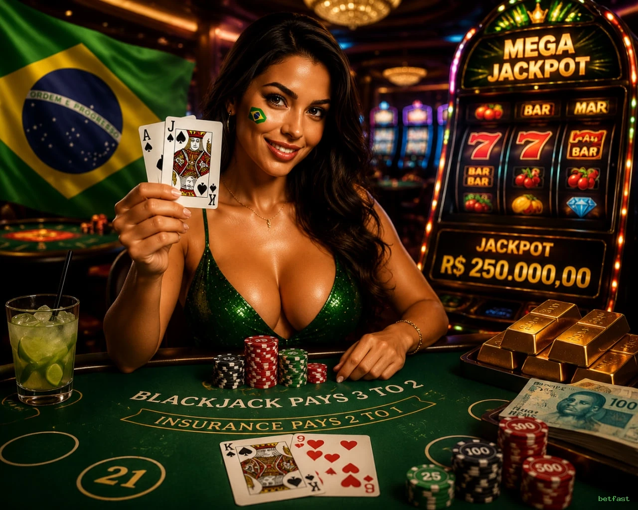 Jogos de Cassino Premium - Slots, Roleta, Blackjack e Dealer Ao Vivo